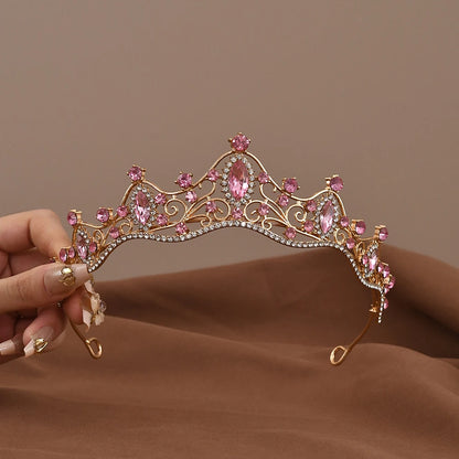 Princess Queen Vintage Baroque Crystal Crown Rhinestone Tiara For Women Bridal Weeding Party Prom Jewelry Hair Accessories