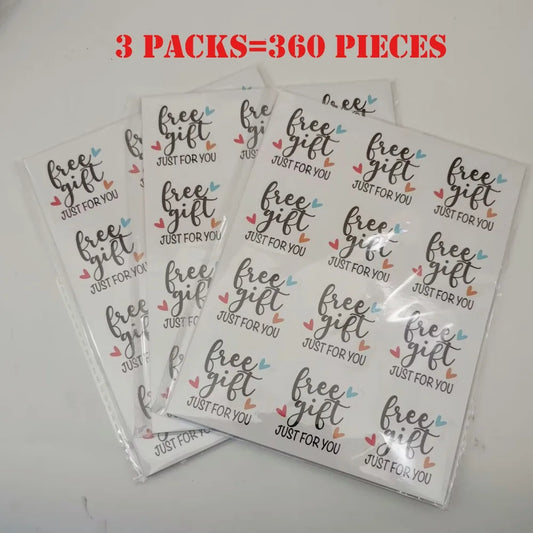 120pcs Just for You Free Labels Stickers Gift Thank You Small Business Stickers Irregular Shape Handmade Label  for Packaging