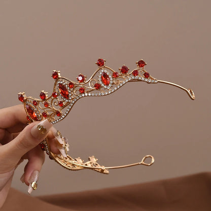 Princess Queen Vintage Baroque Crystal Crown Rhinestone Tiara For Women Bridal Weeding Party Prom Jewelry Hair Accessories