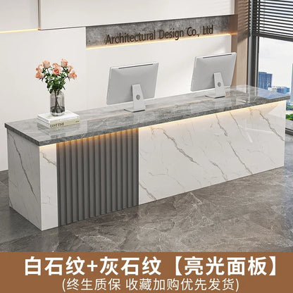 Modern White Reception Desks Nordic Design Bar Beauty Salon Reception Desks Checkout Mostrador Negocio Commercial Furniture