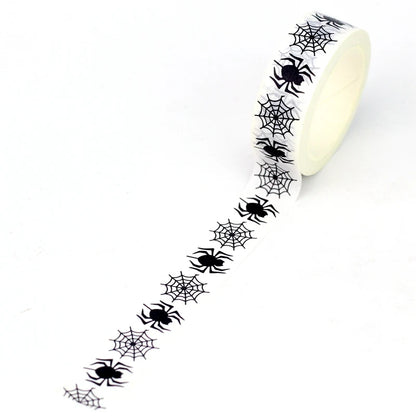 NEW 1PC 10M Deco Halloween Ghosts Skull Spider Web BW Washi Tape Set for Scrapbooking Journaling Masking Tape Cute Stationery