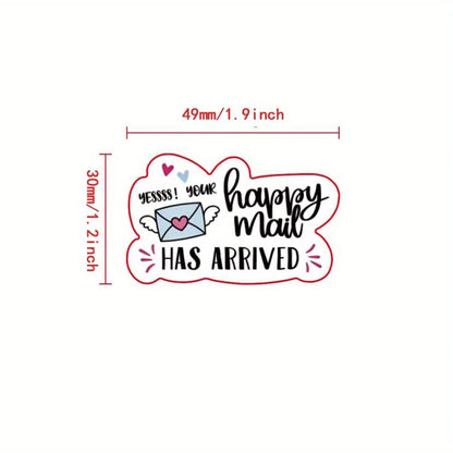 1.9inch Happy Mail Funny Small Shop Stickers Thank You Sticker Mail Packaging Sticker for Small Business 100pcs