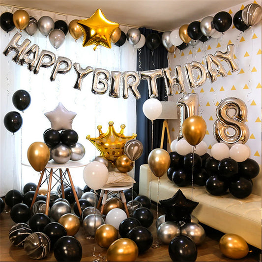 13pcs Birthday Balloon Rose Gold Color Foil Letter Balloons Set Happy Birthday Decoration Globos Kids Party Supplies