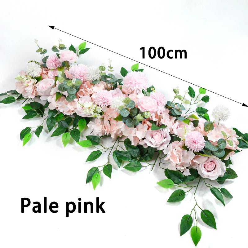 100cm DIY Wedding Flower Wall Decor Arrangement Supplies Silk Peony Rose Artificial Flower Row Decoration Wedding Arch Backdrop