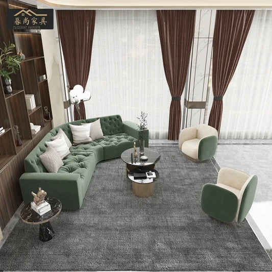 Modern simple office hotel to negotiate the reception lounge sofa combination of light luxury living room furniture
