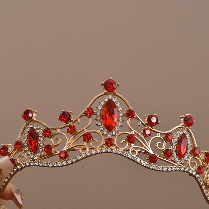 Princess Queen Vintage Baroque Crystal Crown Rhinestone Tiara For Women Bridal Weeding Party Prom Jewelry Hair Accessories