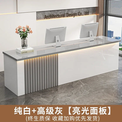 Modern White Reception Desks Nordic Design Bar Beauty Salon Reception Desks Checkout Mostrador Negocio Commercial Furniture
