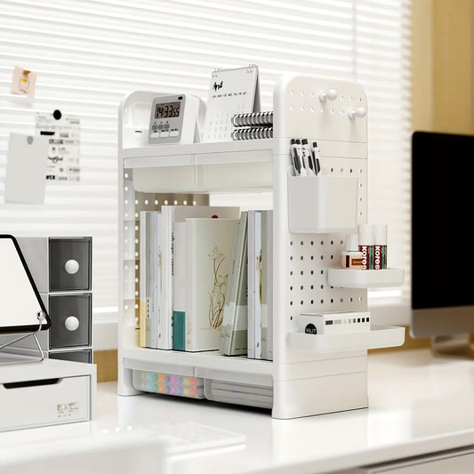 White Double-layer Desktop Storage Organizer