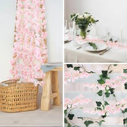 200cM 20LEDs Cherry Blossom Light Garland Artificial Flower Vines Fairy Lights for Bedroom Wedding Party Holiday Decoration