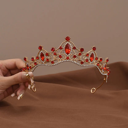 Princess Queen Vintage Baroque Crystal Crown Rhinestone Tiara For Women Bridal Weeding Party Prom Jewelry Hair Accessories