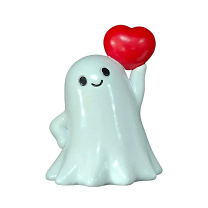 Cute Ghost Decoration Ceramic Ghost Ornament Spooky Halloween Ghost Figurine Resin Desktop Ornament for Home Office for Party