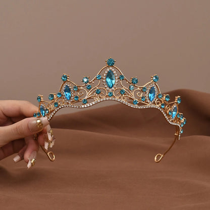 Princess Queen Vintage Baroque Crystal Crown Rhinestone Tiara For Women Bridal Weeding Party Prom Jewelry Hair Accessories