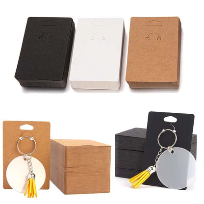 50pcs Keychain Display Card Key Ring for Keyring Jewelry Exhibitor Store Organizer Small Business Orders Packaging Supplies