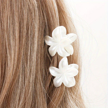 Fashionable Simple Shiny Egg-Shaped Flower Hair Clip，Ladies、Girls Party Hair Accessories 4cm