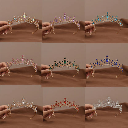 Princess Queen Vintage Baroque Crystal Crown Rhinestone Tiara For Women Bridal Weeding Party Prom Jewelry Hair Accessories