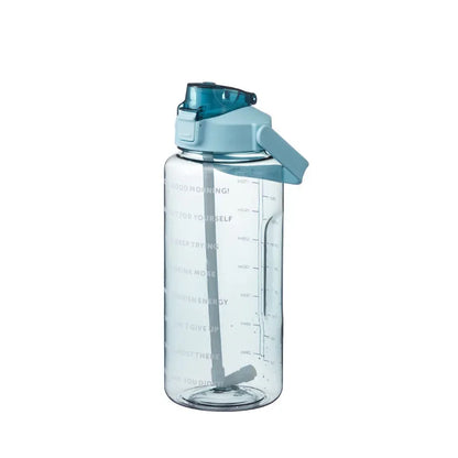 2000ml Sports Drinking Bottles with Time Marker with Straw Large Capacity Drinkware