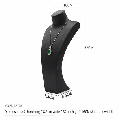 PU Leather Jewelry Display Stand,Luxury Portrait Neck Bust Model for Necklace Pendant Rack, Photo Props & Shop Display Organizer