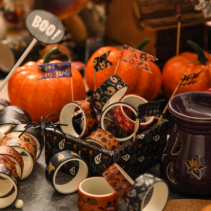 6rolls Happy Halloween Washi Tape Set Pumpkin Ghost Adhesive Paper Masking Tapes Decoration Stickers for Diary Album A7706