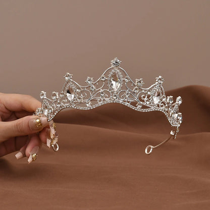 Princess Queen Vintage Baroque Crystal Crown Rhinestone Tiara For Women Bridal Weeding Party Prom Jewelry Hair Accessories