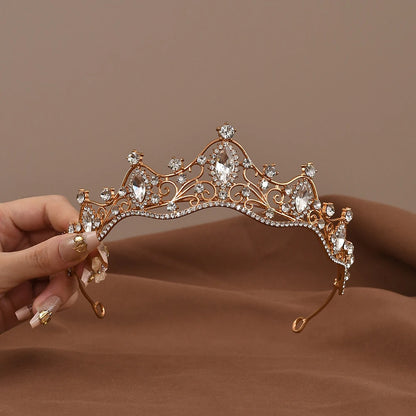 Princess Queen Vintage Baroque Crystal Crown Rhinestone Tiara For Women Bridal Weeding Party Prom Jewelry Hair Accessories