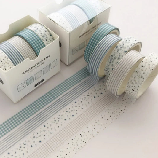 5Pcs Sakura Washi Tape Set Basic Decorative Adhesive Tape Journal Supplies Washitape Stationery Scrapbooking Cute Masking Tape