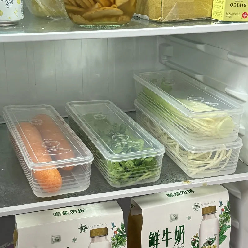 1/5PCS Refrigerator Storage Boxes Scallions Fresh Box Food Container Cold Storage Crisper Sealed Fridge Organiser with Lid Jars