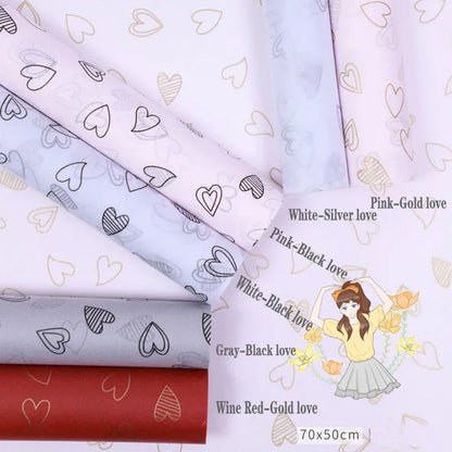 500*700 MM Gift Wrapping Paper DIY Handmade Craft Star Love Dot Pattern Tissue Paper 28 Sheets/lot Floral Packaging Material