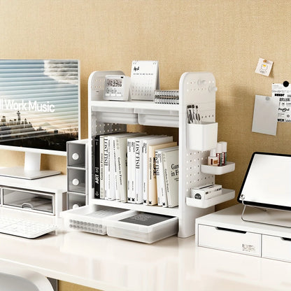 White Double-layer Desktop Storage Organizer