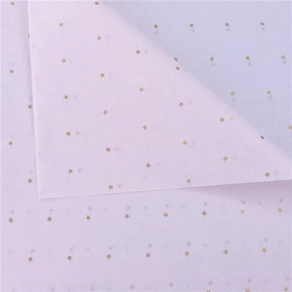 10 Sheets/lot 50*70 Cm Gift Wrapping Paper DIY Handmade Craft Star Love Dot Pattern Tissue Paper  Floral Packaging Material