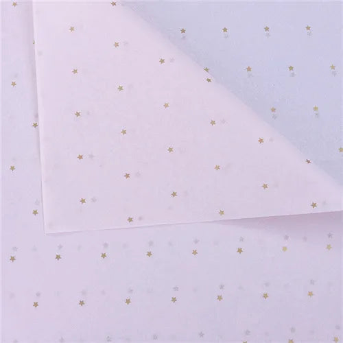 10 Sheets/lot 50*70 Cm Gift Wrapping Paper DIY Handmade Craft Star Love Dot Pattern Tissue Paper  Floral Packaging Material