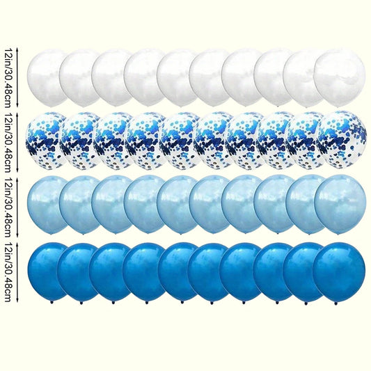 40pcs 12 Inch Pearl Glitter Balloon Birthday Set Party Decoration Decoration Balloon Colorful Balloon