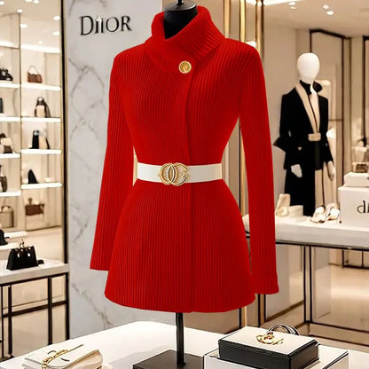 Unique Super Good-Looking Slim Celebrity Ladies Chic Sweater Tops 2025 Autumn Winter New Knitted Sweater Women's Outer Wear
