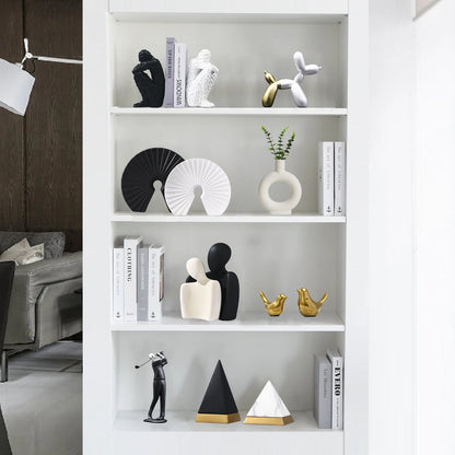 Nordic Luxury Abstract Sculpture Office Decoration Cabinet Bookcase