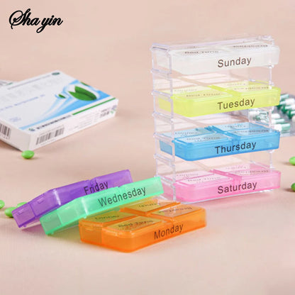 28 Compartment Plastic Medicine Box Drawer Style Organizer for Home Health Care Storage medicine organizer shelf