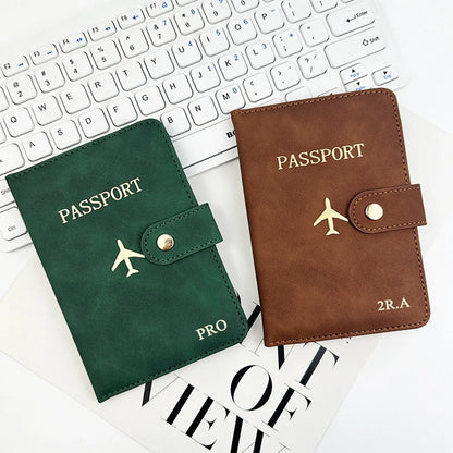 Personalize Name Travel Passport Wallet Luxury Airplane Men Business Passport Cover Custom Name Gift Women Travel Accessories