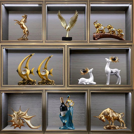Nordic Luxury Abstract Sculpture Office Living Room Home DecorationTV Cabinet Bookcase Wine Vabinet Decoration Gift