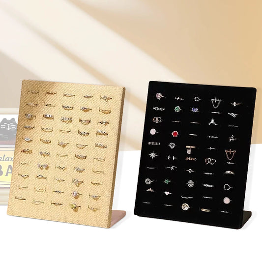 1pc, 50-ring display stand, suitable for storing and displaying rings. The color is: black, gray.