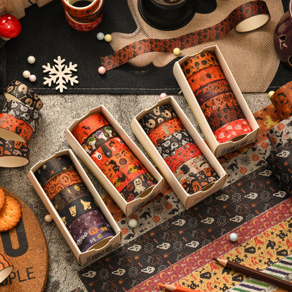6rolls Happy Halloween Washi Tape Set Pumpkin Ghost Adhesive Paper Masking Tapes Decoration Stickers for Diary Album A7706