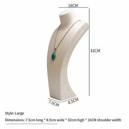PU Leather Jewelry Display Stand,Luxury Portrait Neck Bust Model for Necklace Pendant Rack, Photo Props & Shop Display Organizer