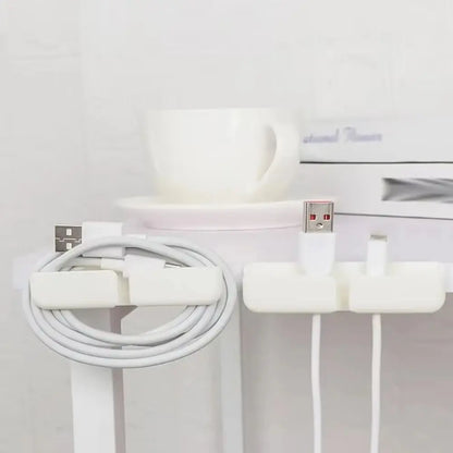 3Pcs Plastic Cable Organizer Clips Self-Adhesive Fixed Cord Management Holder Space-saving Cable Clamp Home Office Desktop
