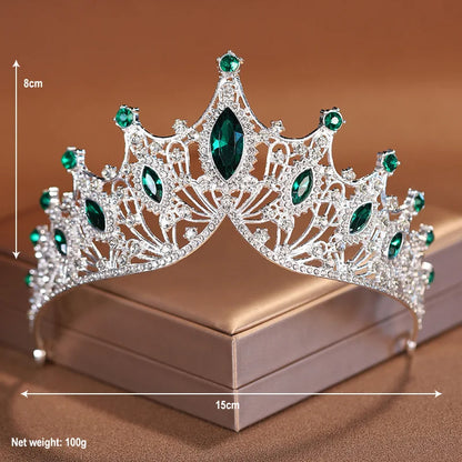 Bridal Headwear Noble Dazzling Silver-Colour Ladies' Crystal Crown Rhinestone Tiara Designed For Wedding Party