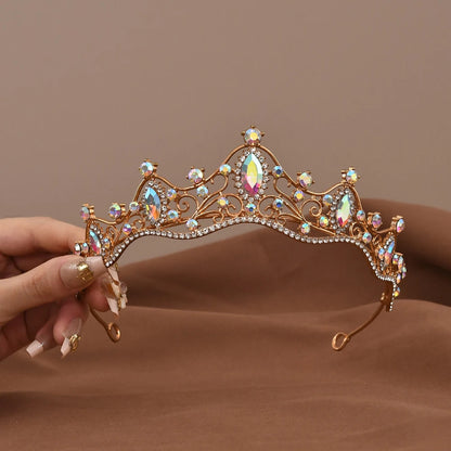 Princess Queen Vintage Baroque Crystal Crown Rhinestone Tiara For Women Bridal Weeding Party Prom Jewelry Hair Accessories