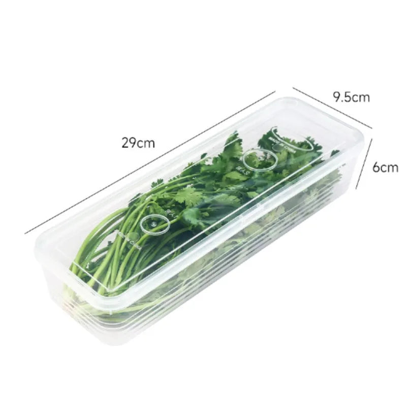 1/5PCS Refrigerator Storage Boxes Scallions Fresh Box Food Container Cold Storage Crisper Sealed Fridge Organiser with Lid Jars
