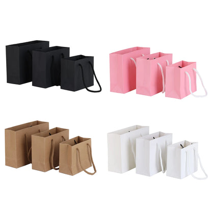 10Pcs Simple Portable Gift bag Hardpaper Bag Jewelry Packaging Paper Bag Business Wholesale Gift Bag