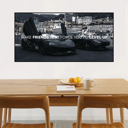 Love Your Dreams Success Motivational Car Poster Luxury Sports Car Canvas Wall Art Office Home Decor